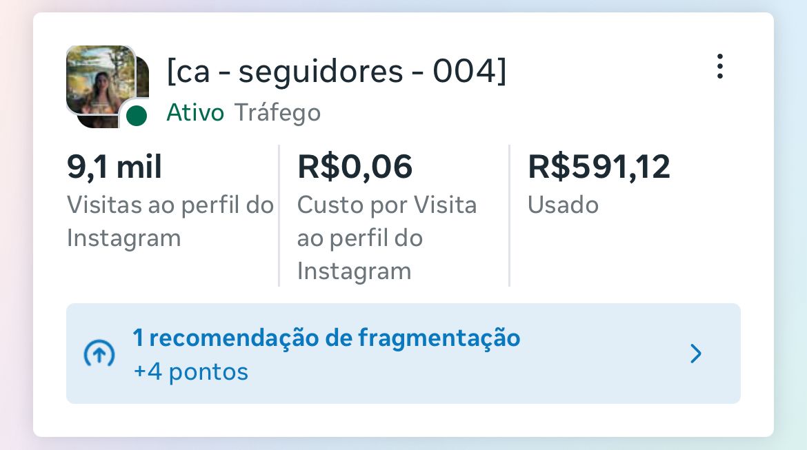 Print: 9.100 visitas ao perfil por R$0,06 cada